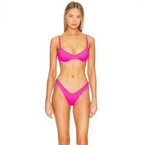 Kulani Kinis hot pink underwire bra bikini set